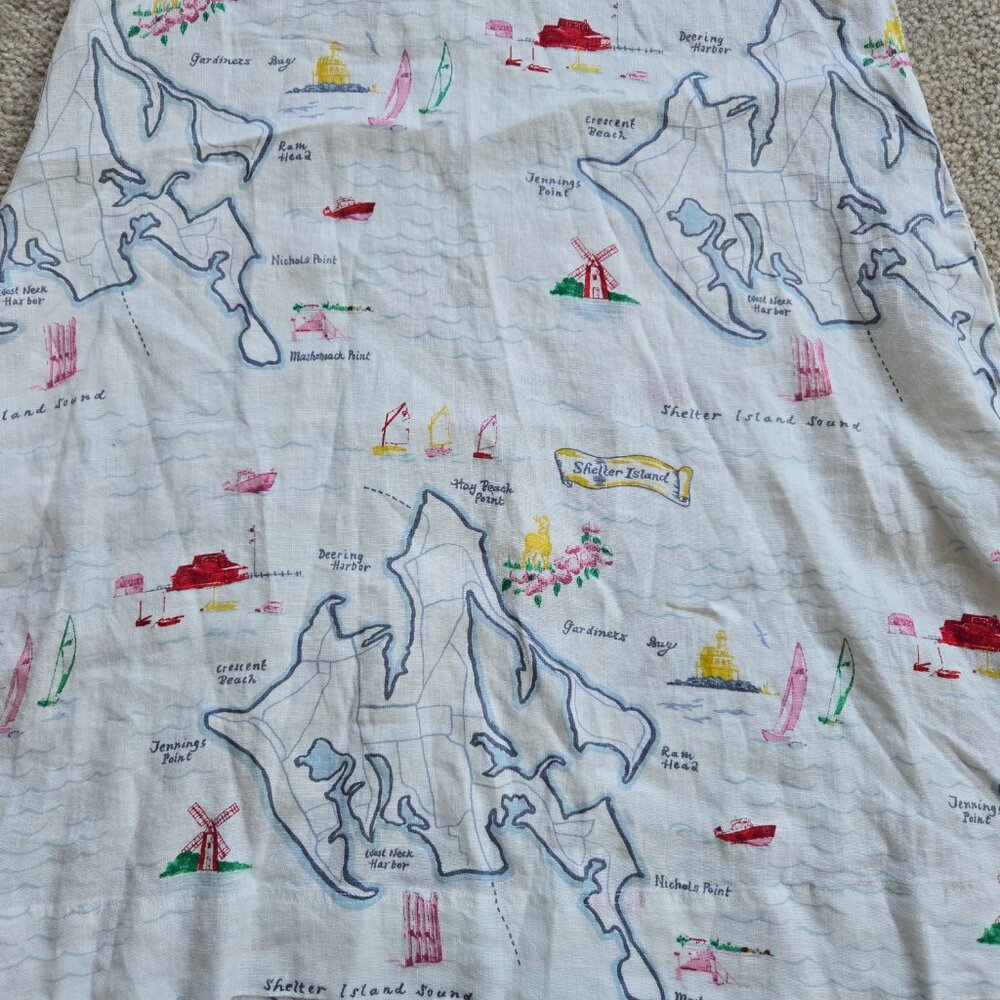 NWT Shelter Island Map Linen Dress Hamptons Long Island NY - Picture 4 of 10